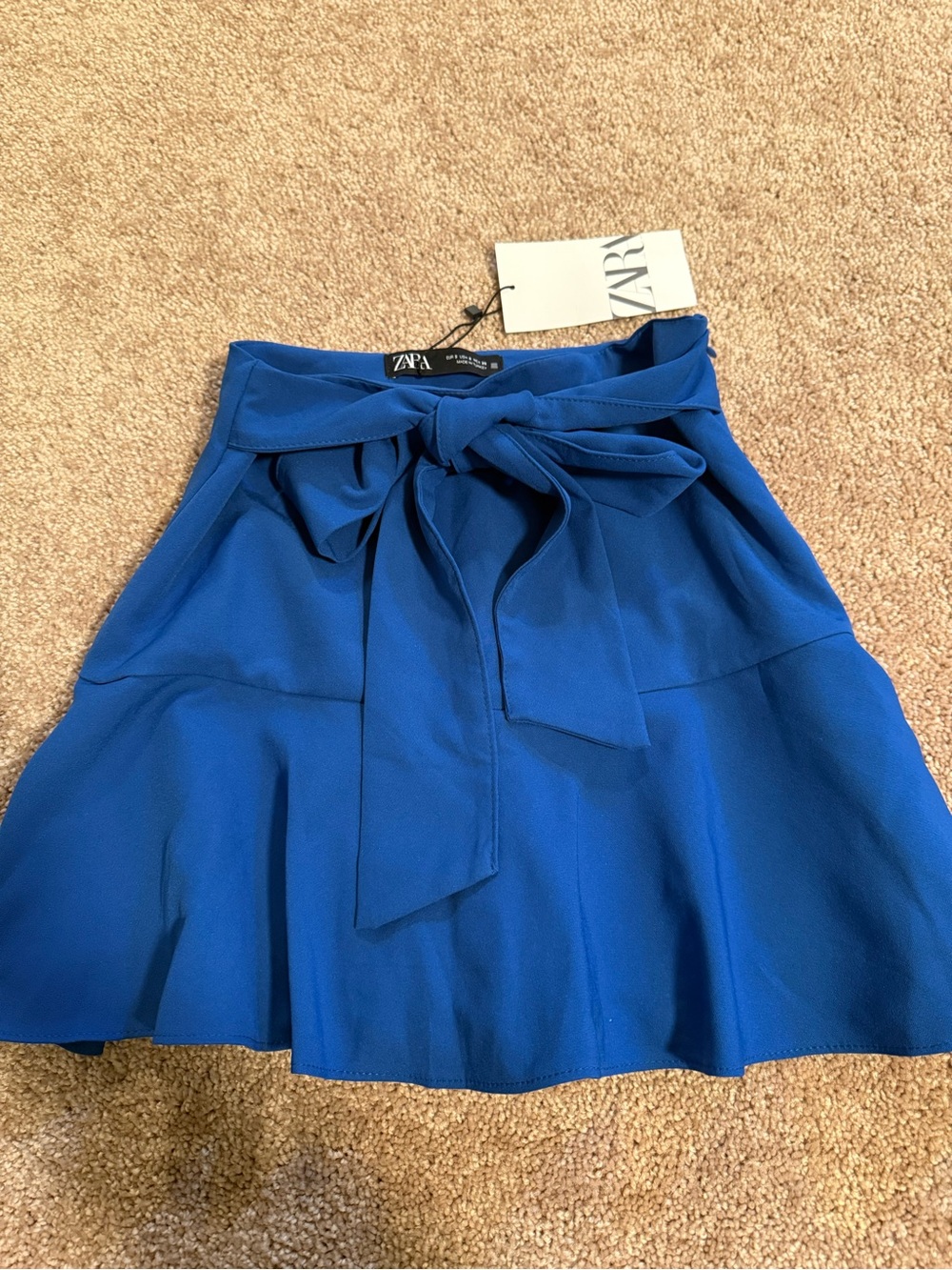 Zara Cobalt Blue Tie-Waist Circle Skirt